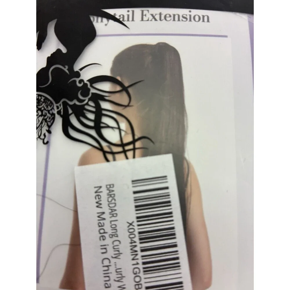 BARSDAR Tape-In BARSDAR Claw Clip Ponytail Extension  Curly Wavy Dark Brown